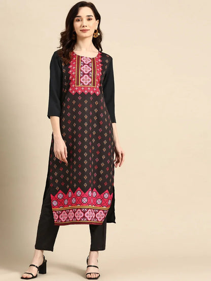 NAINA FESTIVE WEAR POLY CHANDERI KURTI - Anant Exports