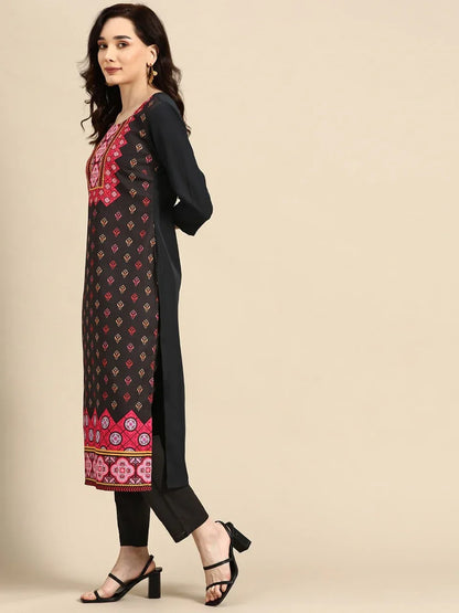 NAINA FESTIVE WEAR POLY CHANDERI KURTI - Anant Exports