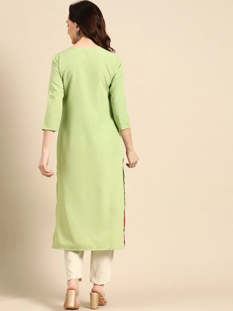 NAINA FESTIVE WEAR POLY CHANDERI KURTI - Anant Exports