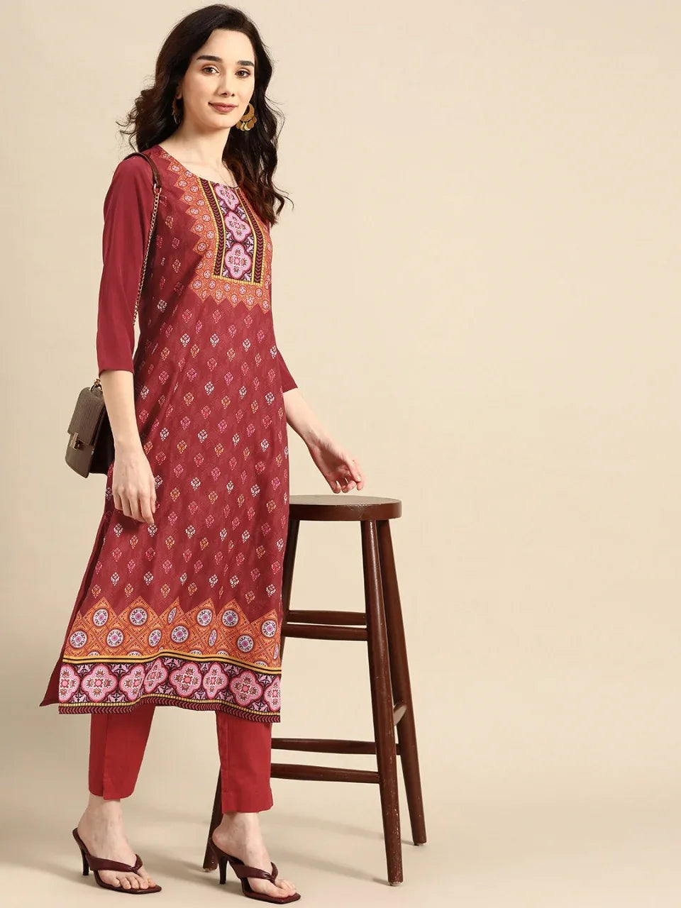 NAINA FESTIVE WEAR POLY CHANDERI KURTI - Anant Exports