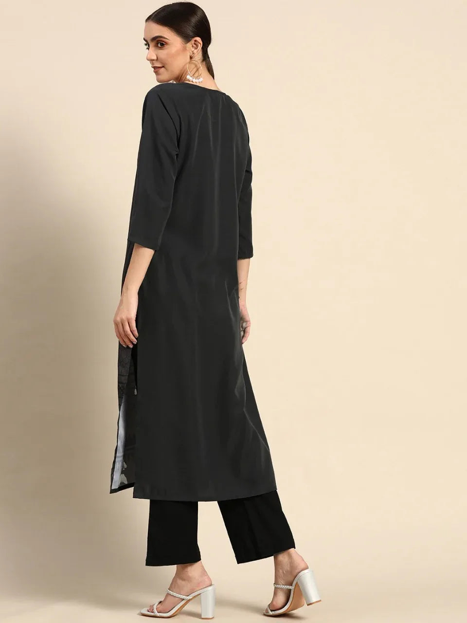 NAINA FESTIVE WEAR POLY CHANDERI KURTI - Anant Exports