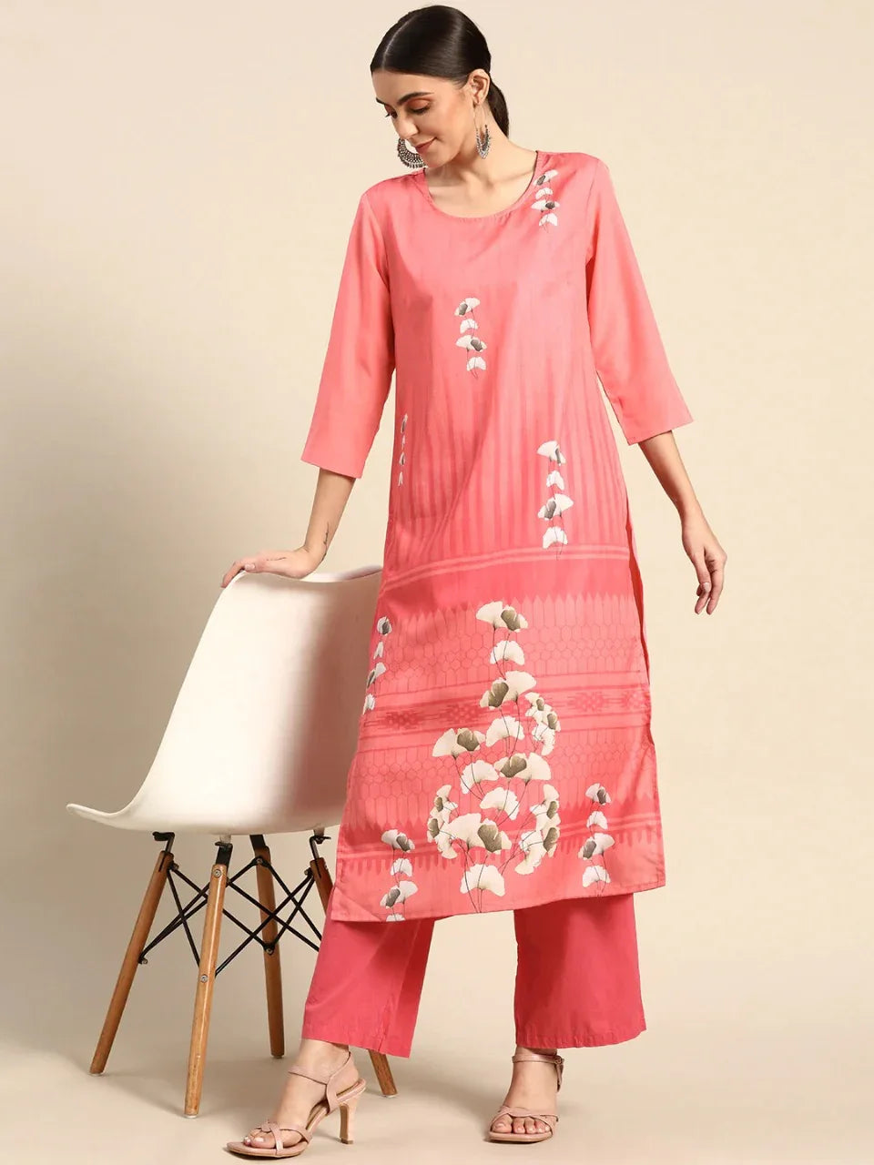 NAINA FESTIVE WEAR POLY CHANDERI KURTI - Anant Exports