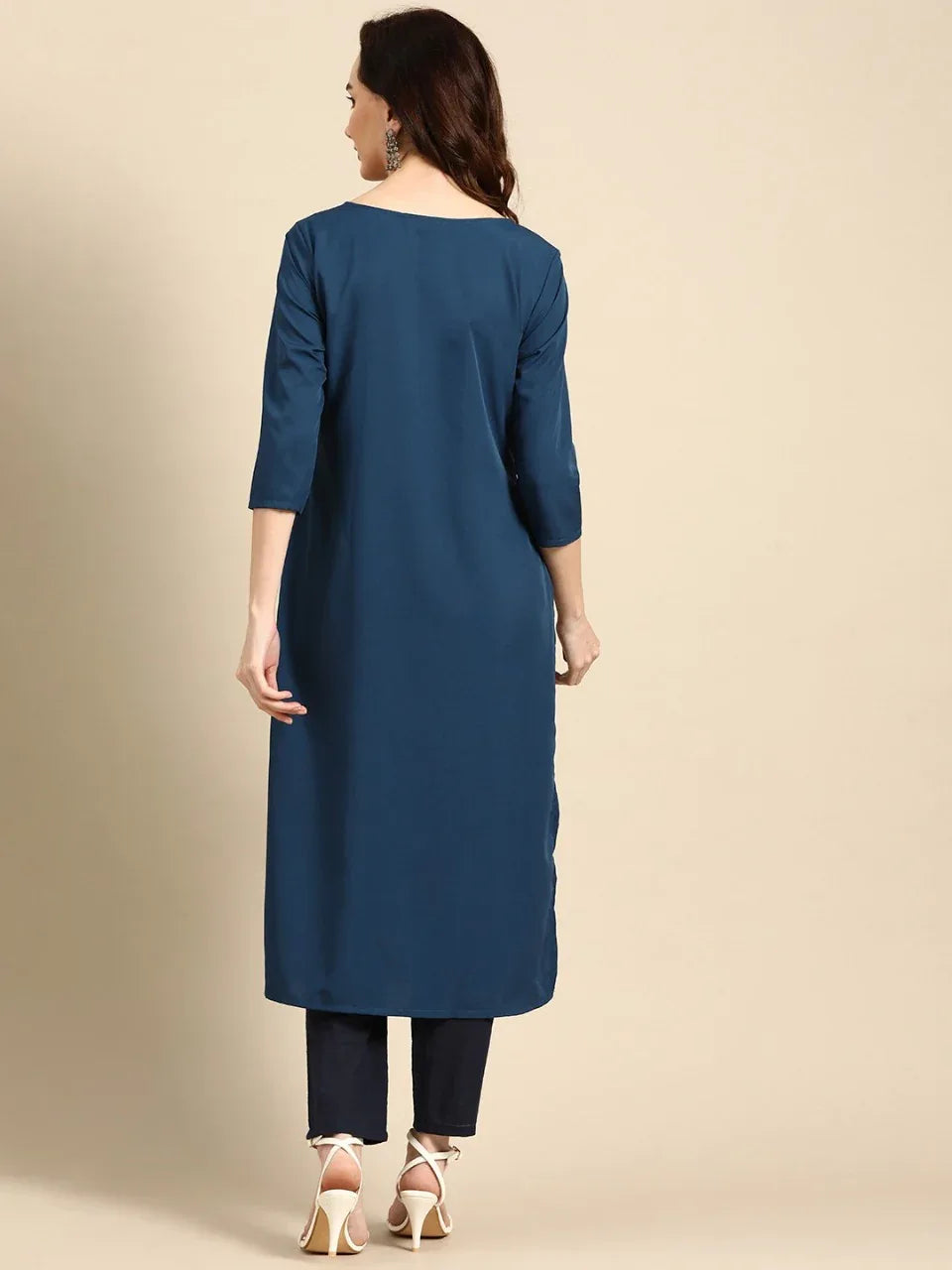 NAINA FESTIVE WEAR POLY CHANDERI KURTI - Anant Exports