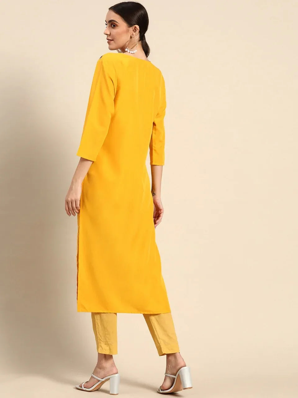 NAINA FESTIVE WEAR POLY CHANDERI KURTI - Anant Exports