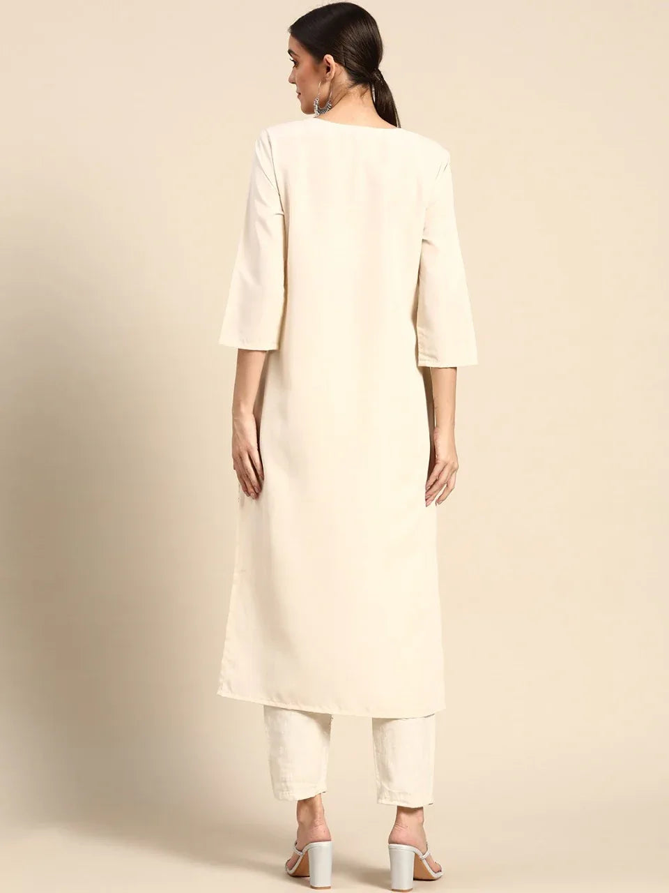 NAINA FESTIVE WEAR POLY CHANDERI KURTI - Anant Exports