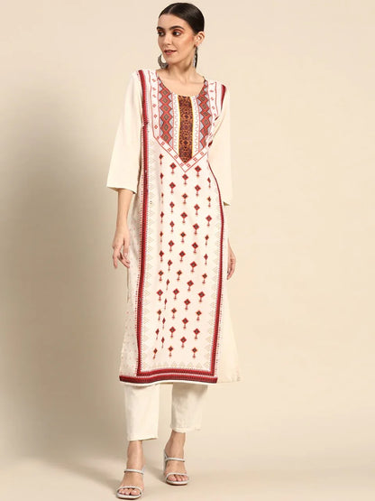 NAINA FESTIVE WEAR POLY CHANDERI KURTI - Anant Exports