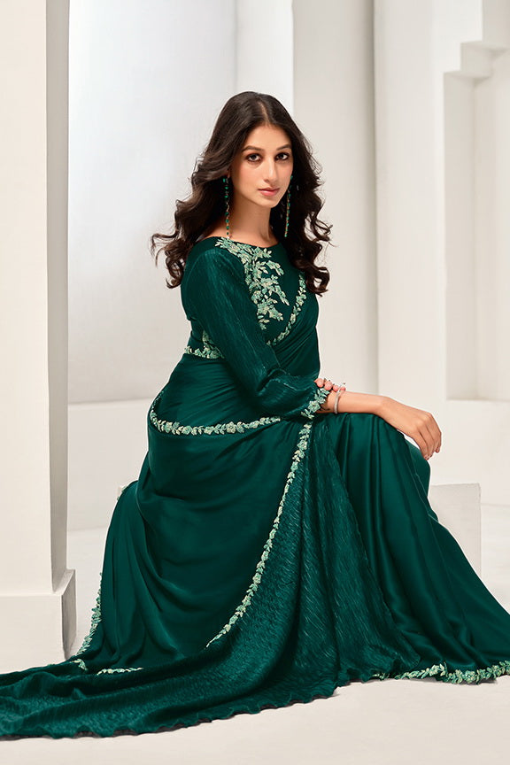 Crepe Satin Silk Saree