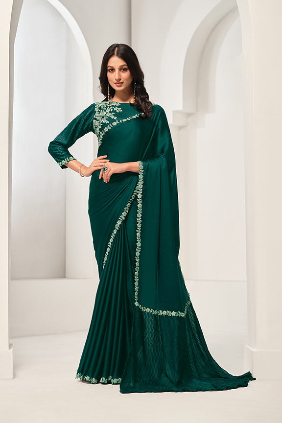 Crepe Satin Silk Saree