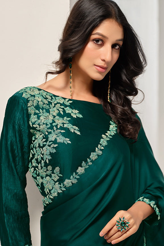 Crepe Satin Silk Saree