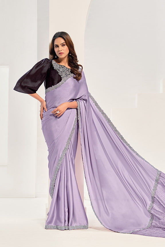 Crepe Satin Silk Saree