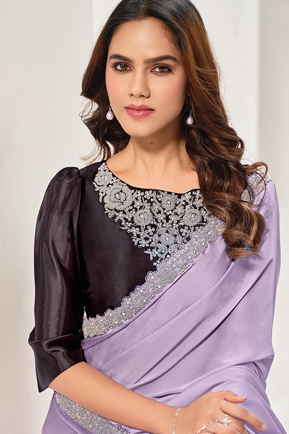 Crepe Satin Silk Saree