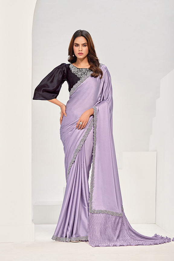 Crepe Satin Silk Saree