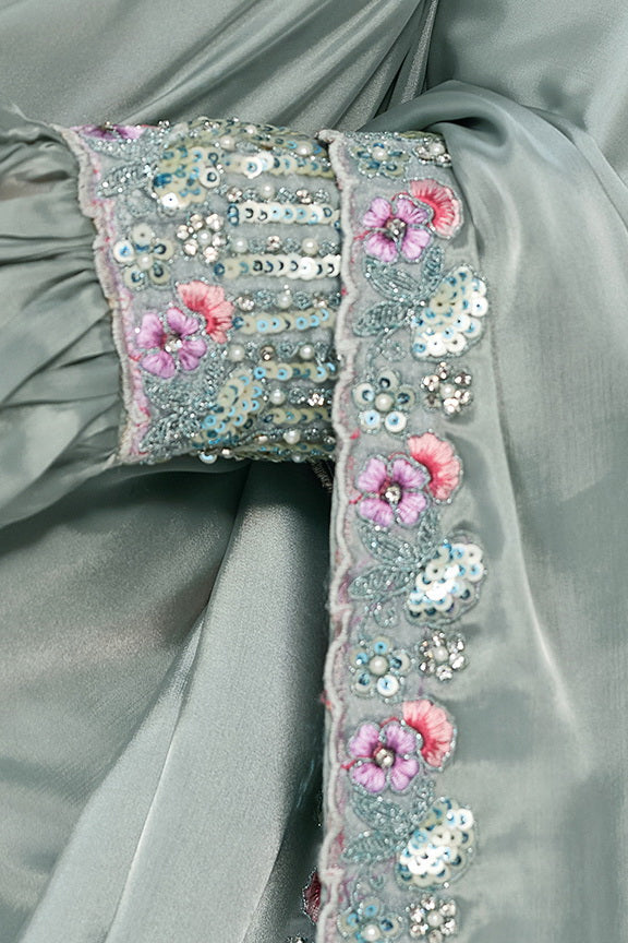 Crepe Satin Silk Saree