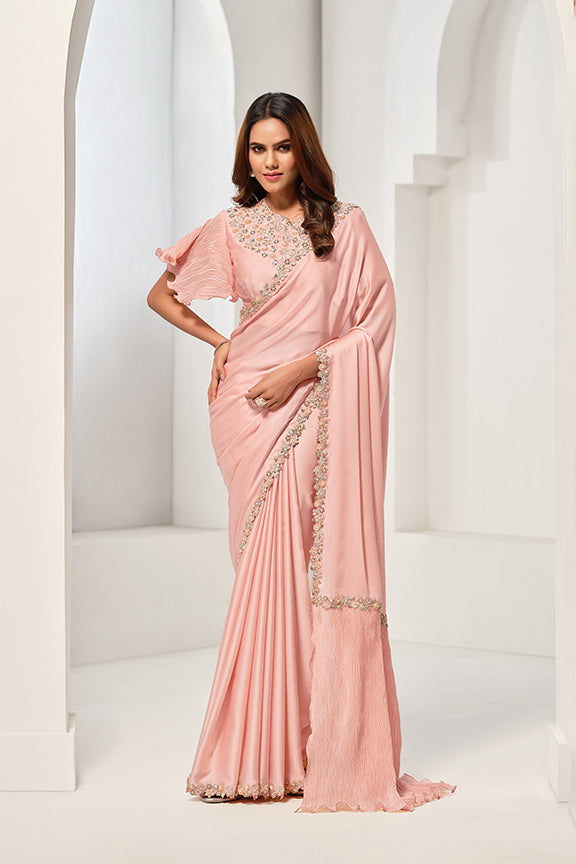 Crepe Satin Silk Saree
