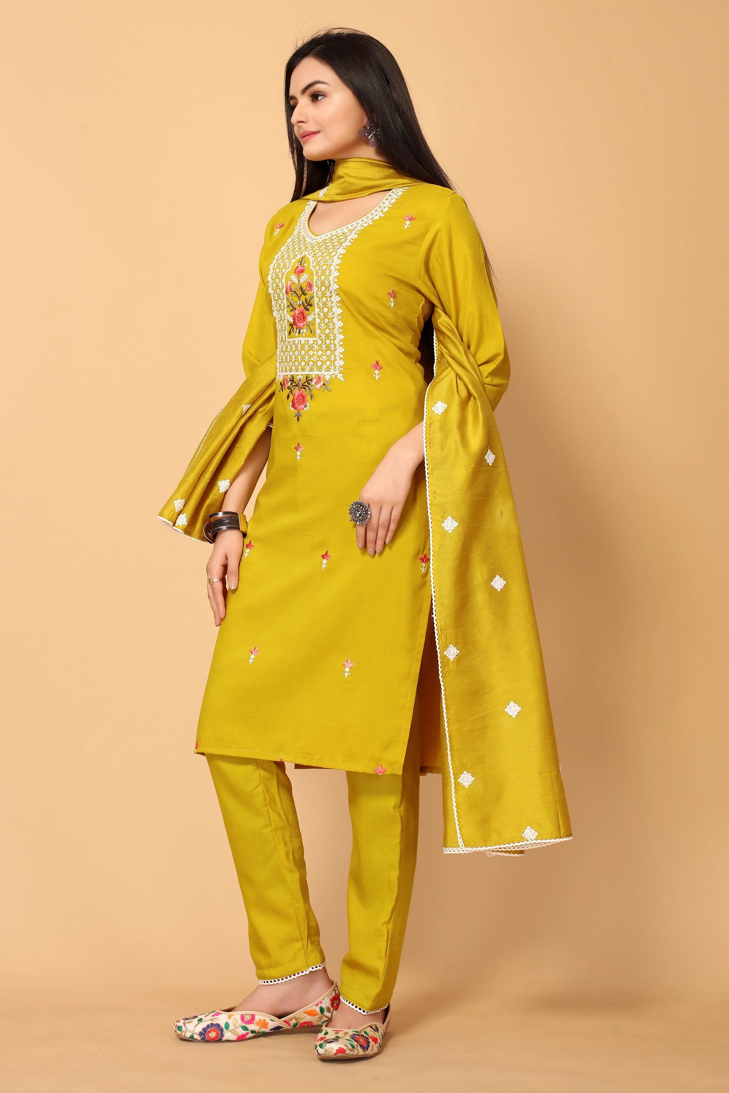 VEENA FESTIVE WEAR SILK BLEND KURTI - Anant Exports