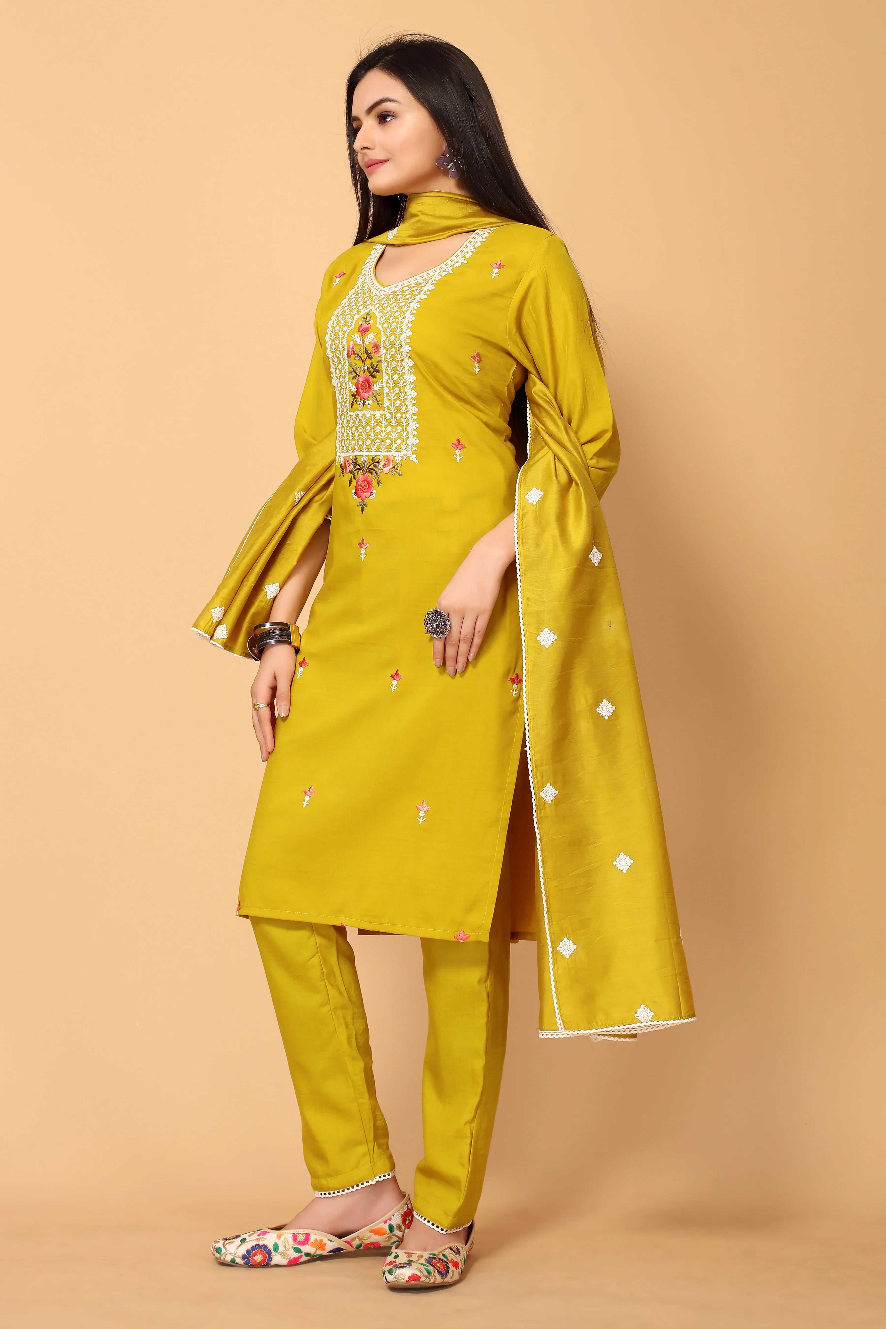 VEENA FESTIVE WEAR SILK BLEND KURTI - Anant Exports
