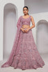 Mauve Bridal Lehenga with Zari Embroidery & Sequin Work