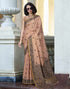 Peach Pure Tussar Linen Handloom Silk With Weaving Silk Saree 