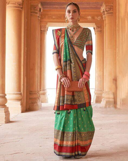 Green Patola Silk Traditional Woven Saree 