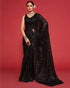 Black Pure Chiffon Sequins Embroidery Work Ready to Wear Saree 
