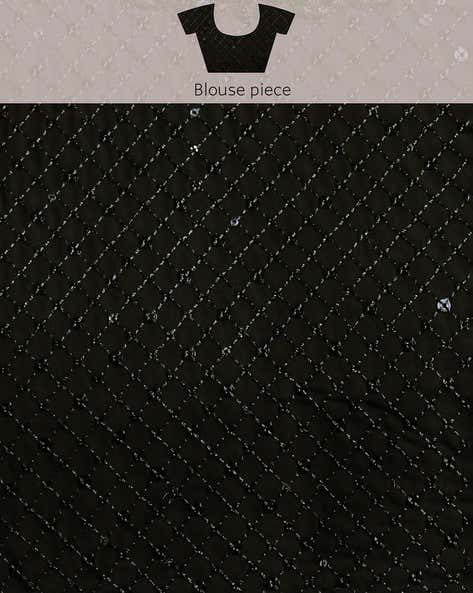 Black Pure Chiffon Sequins Embroidery Work Ready to Wear Saree 