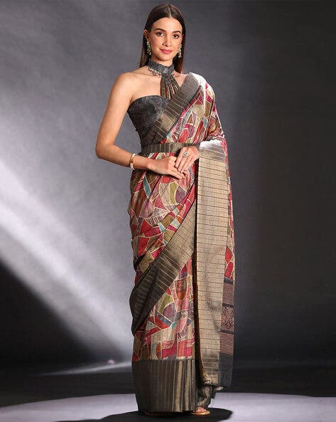 Multicolour Pure Handi Silk Handloom Saree