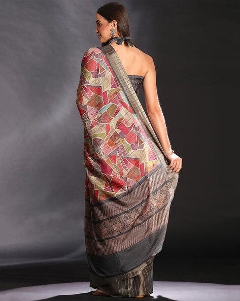 Multicolour Pure Handi Silk Handloom Saree