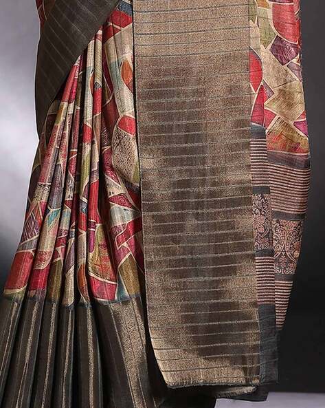 Multicolour Pure Handi Silk Handloom Saree