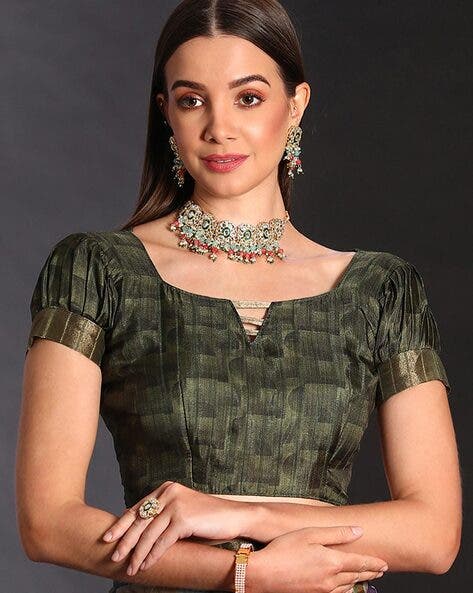 Mehandi Pure Handi Silk Handloom Saree