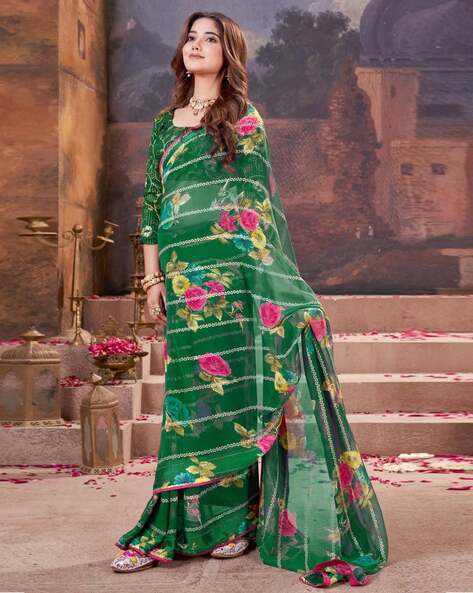 Green Pure Heavy Waighless Saree 