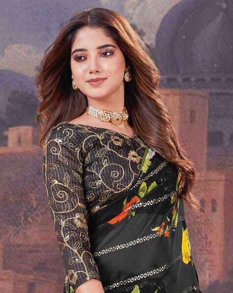 Black Pure Heavy Waighless Saree 