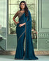 Teal Pure Georgette Burberry Silk With Floral Sequins Saree 