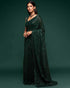Green Pure Chiffon Sequins Embroidery Work Ready to Wear Saree 