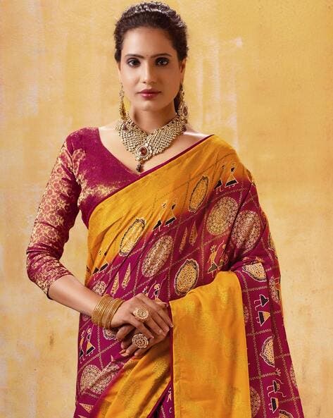 Maroon Pure Maslin Jeqard Silk Patan Patola Silk Saree 