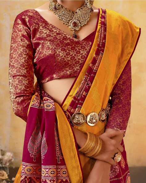 Maroon Pure Maslin Jeqard Silk Patan Patola Silk Saree 