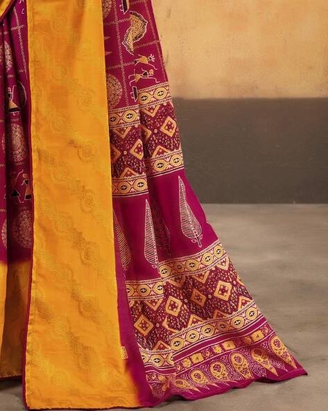 Maroon Pure Maslin Jeqard Silk Patan Patola Silk Saree 
