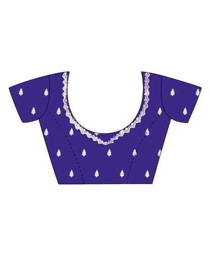 Purple Pure Velvet Chiffon With Embroidery Work Chiffon Saree 