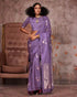 Purple Pure Satin Handloom Weaving Saree 