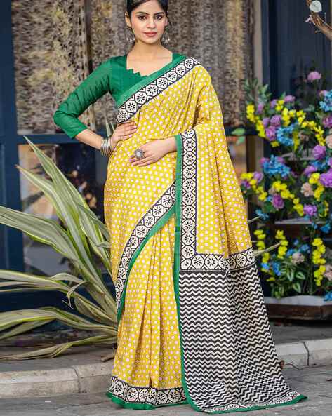 Yellow Pure Soft Bhagalpuri Cotton Handloom Saree