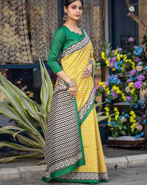 Yellow Pure Soft Bhagalpuri Cotton Handloom Saree 