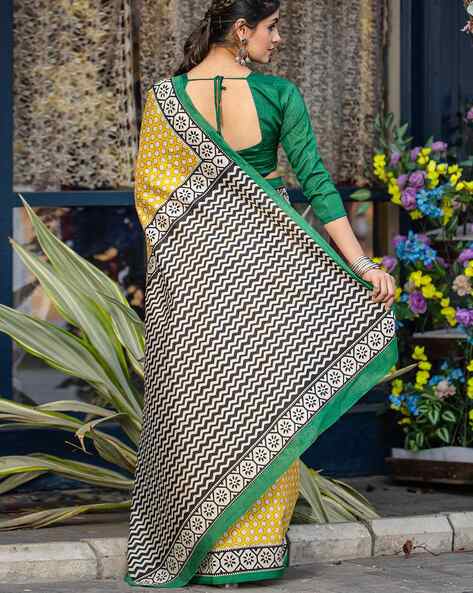 Yellow Pure Soft Bhagalpuri Cotton Handloom Saree