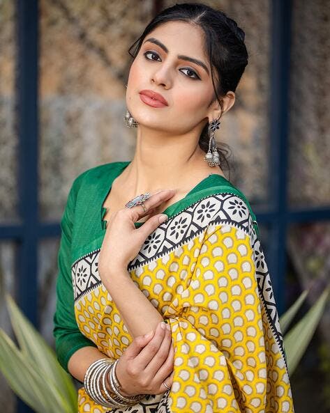Yellow Pure Soft Bhagalpuri Cotton Handloom Saree 