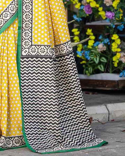 Yellow Pure Soft Bhagalpuri Cotton Handloom Saree 