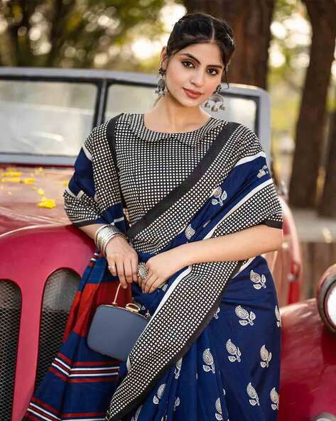 Blue Pure Soft Bhagalpuri Cotton Handloom Saree 