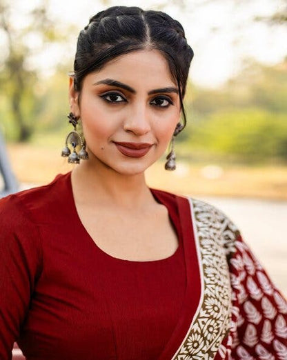 Maroon Pure Soft Bhagalpuri Cotton Handloom Saree 