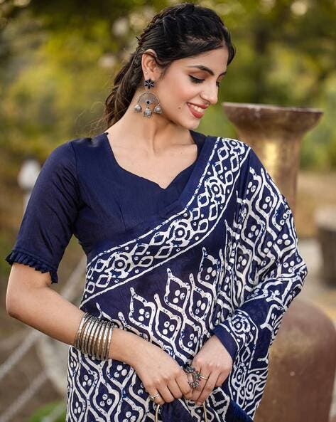 Blue Pure Soft Bhagalpuri Cotton Handloom Saree 