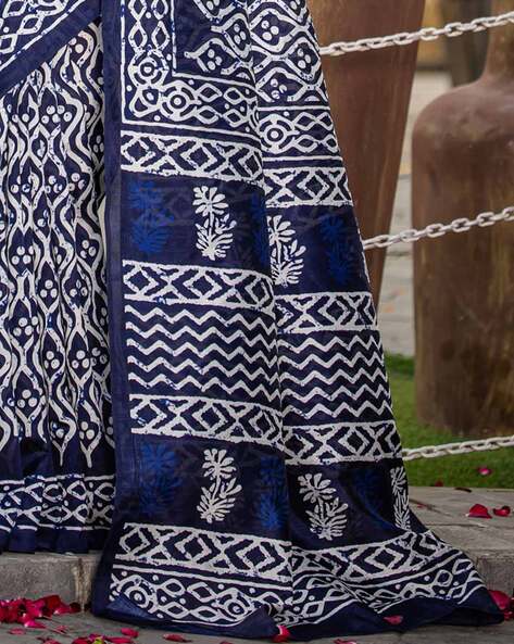 Blue Pure Soft Bhagalpuri Cotton Handloom Saree