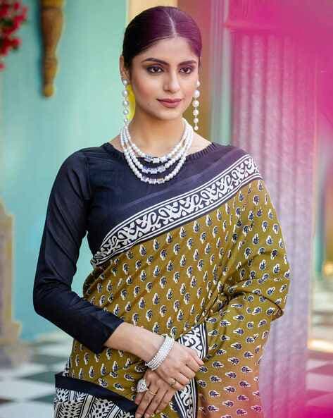 Olive Pure Soft Bhagalpuri Cotton Handloom Saree