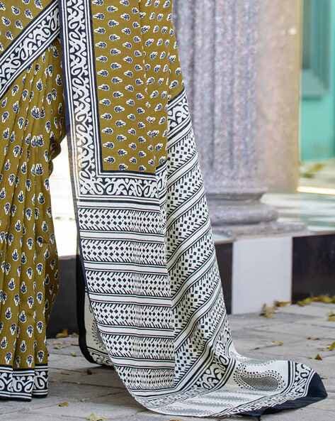 Olive Pure Soft Bhagalpuri Cotton Handloom Saree 