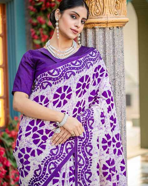Purple Pure Soft Bhagalpuri Cotton Handloom Saree